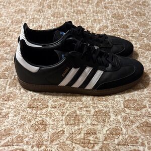 adidas Samba Classic Sneaker in Black with White Stripes